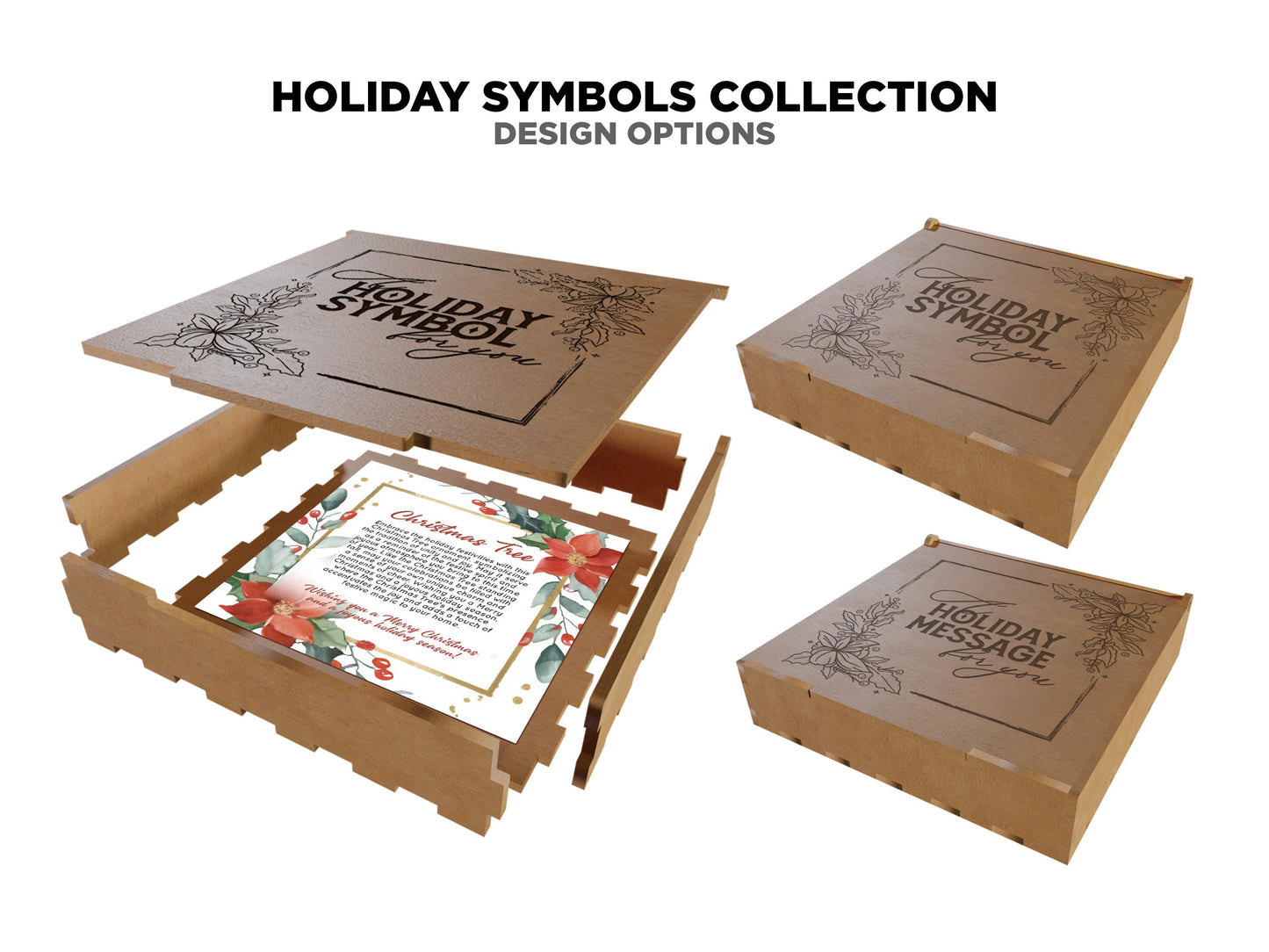 Holiday Symbol Collection - 15 Symbol Ornaments - 15 Prints - 2 Box Designs - SVG, PDF, AI File Download - Glowforge and Lightburn Tested