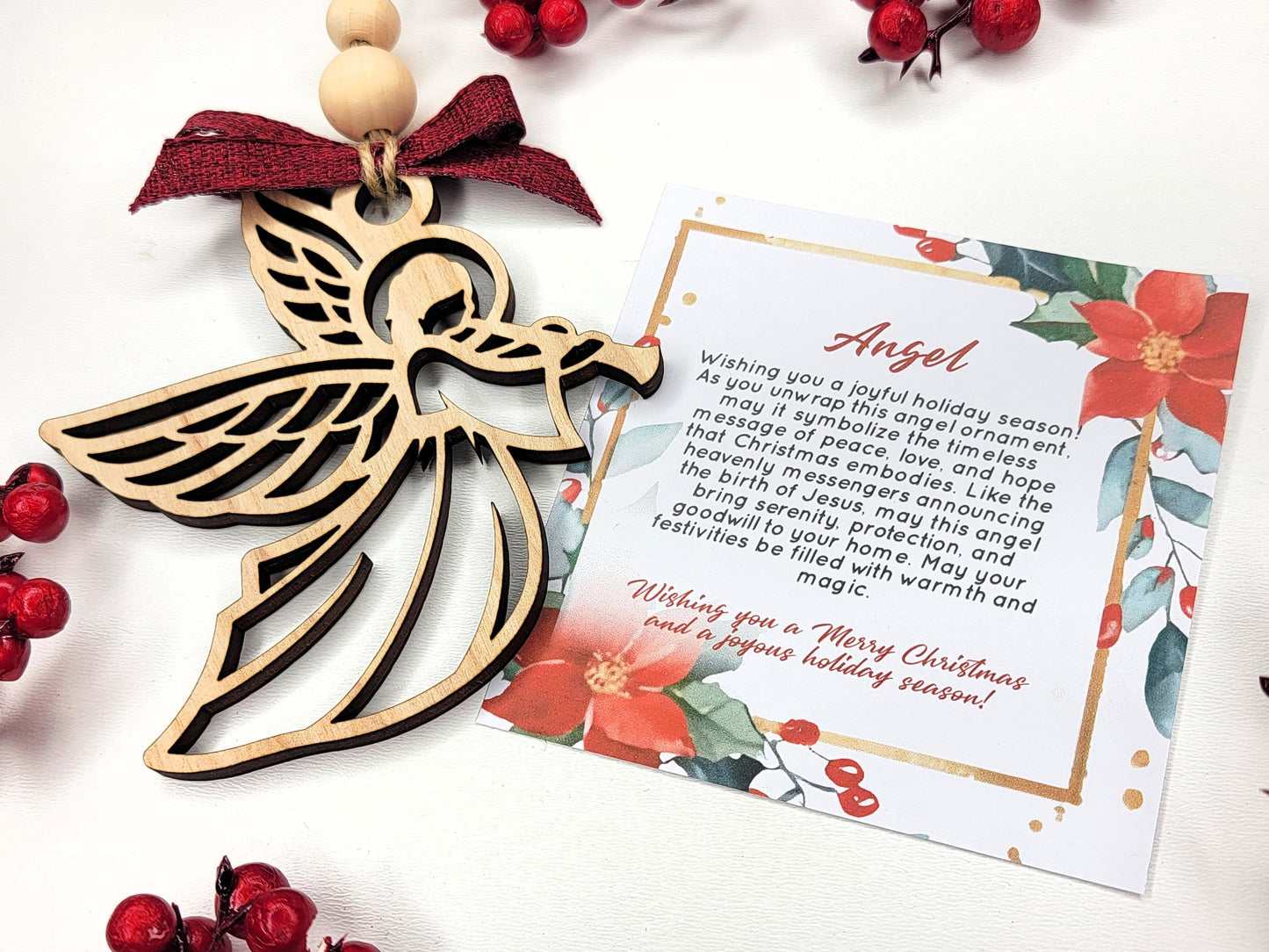 Angel Holiday Symbol - 1 Symbol Ornament - 2 Prints - 2 Box Designs - SVG, PDF, AI File Download - Glowforge and Lightburn Tested