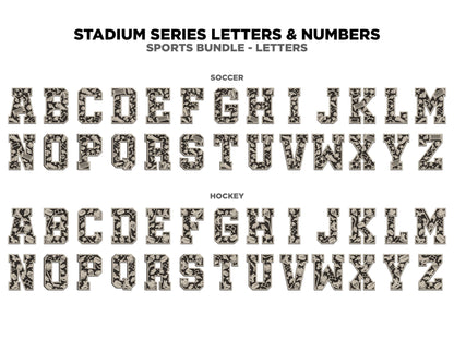 Stadium Series Letters and Numbers Bundle - Customizable and Non Customizable options included - Tested on Glowforge & Lightburn