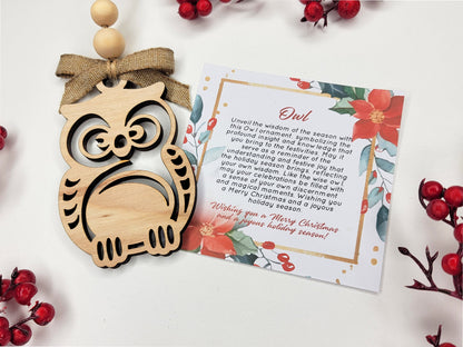 Owl Holiday Symbol - 1 Symbol Ornament - 2 Prints - 2 Box Designs - SVG, PDF, AI File Download - Glowforge and Lightburn