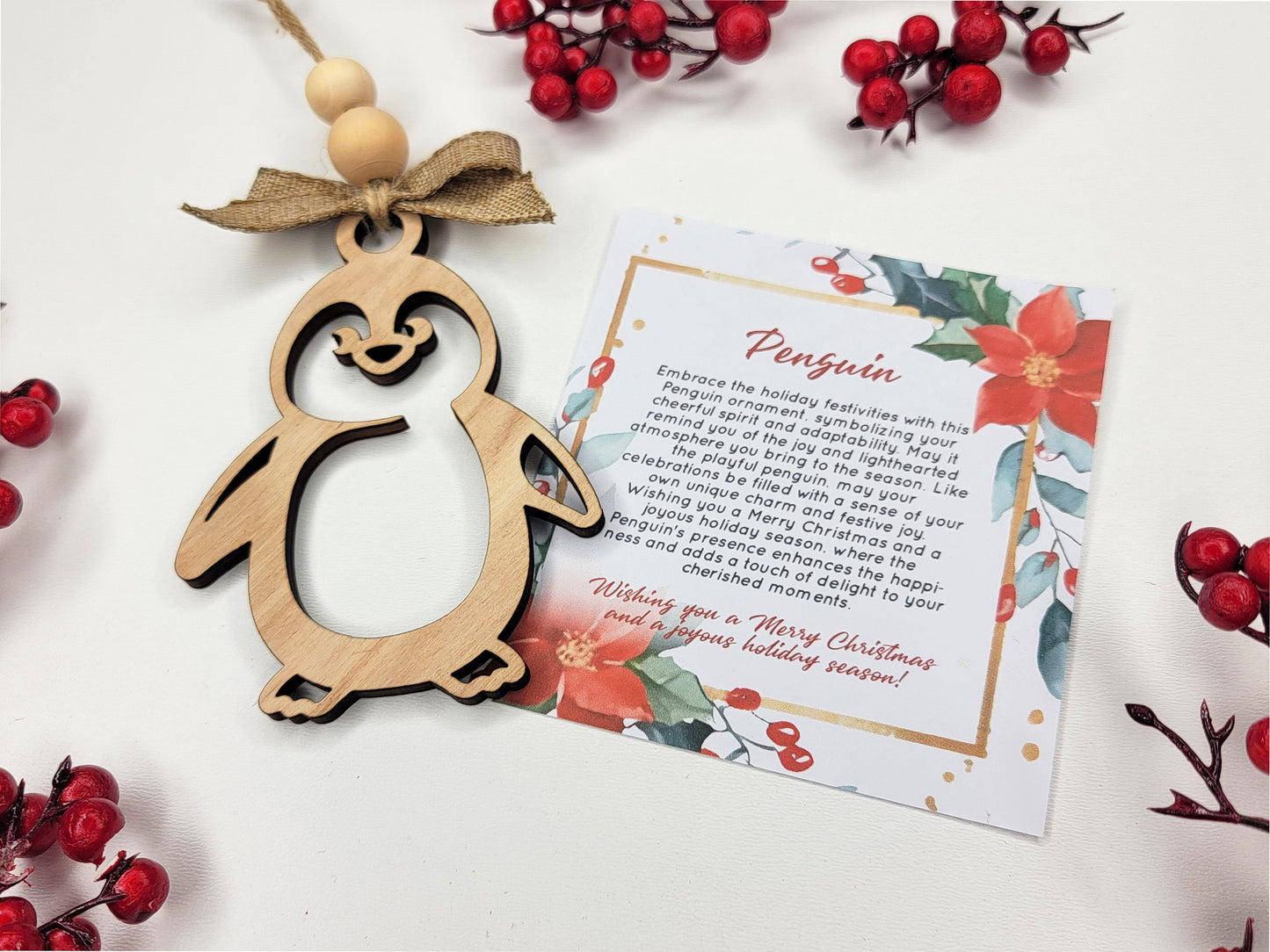 Penguin Holiday Symbol - 1 Symbol Ornament - 2 Prints - 2 Box Designs - SVG, PDF, AI File Download - Glowforge and Lightburn