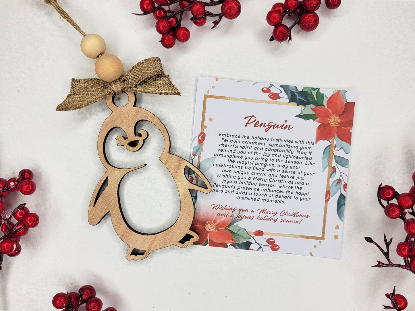 Penguin Holiday Symbol - 1 Symbol Ornament - 2 Prints - 2 Box Designs - SVG, PDF, AI File Download - Glowforge and Lightburn