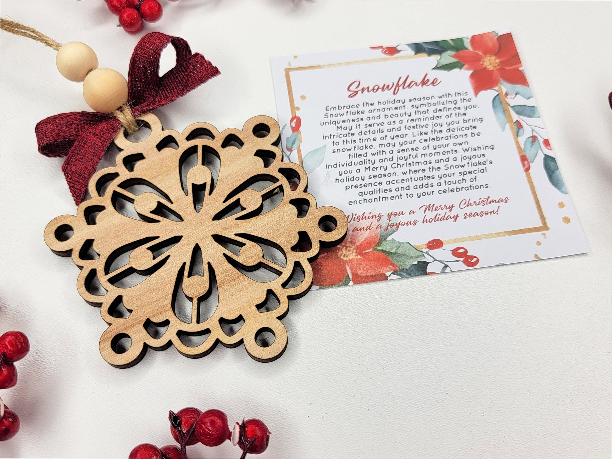 Snowflake Holiday Symbol - 1 Symbol Ornament - 2 Prints - 2 Box Designs - SVG, PDF, AI File Download - Glowforge and Lightburn