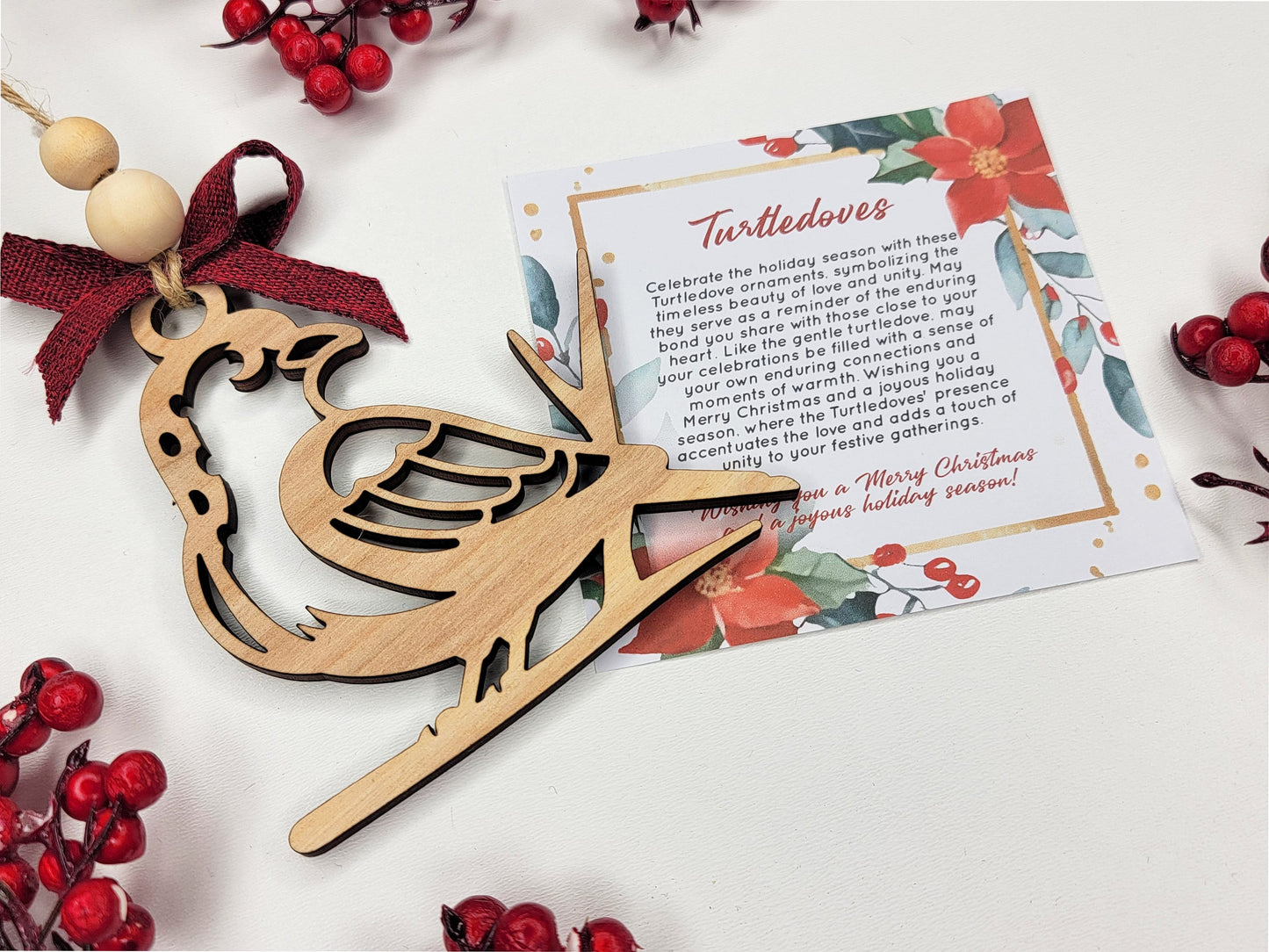 Turtledove Holiday Symbol - 1 Symbol Ornament - 2 Prints - 2 Box Designs - SVG, PDF, AI File Download - Glowforge and Lightburn