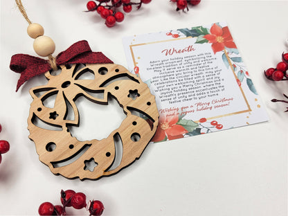 Wreath Holiday Symbol - 1 Symbol Ornament - 2 Prints - 2 Box Designs - SVG, PDF, AI File Download - Glowforge and Lightburn