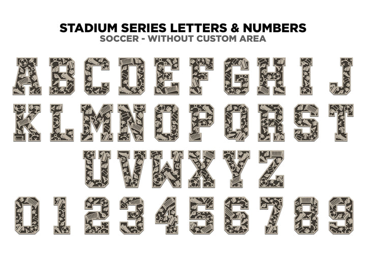 Stadium Series Letters and Numbers - Soccer - Customizable and Non Customizable options included - Tested on Glowforge & Lightburn