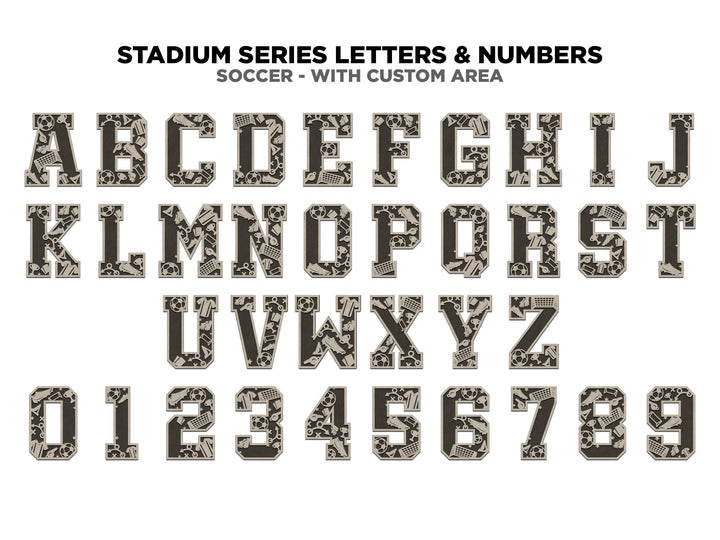 Stadium Series Letters and Numbers - Soccer - Customizable and Non Customizable options included - Tested on Glowforge & Lightburn