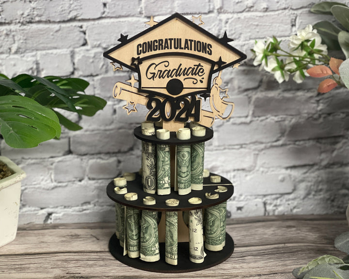 Graduation Money Cake Holders - Includes 6 Designs - Fits all Material thickness - Tested on Glowforge & Lightburn