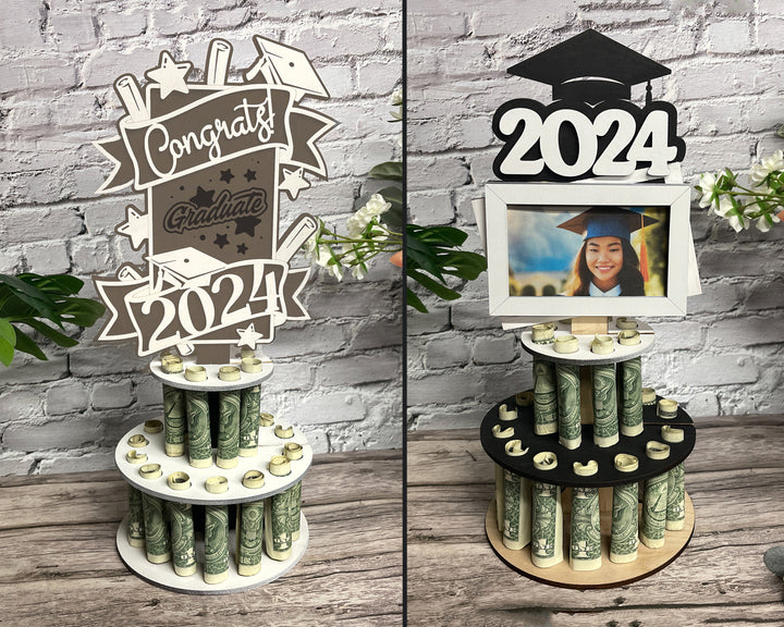 Graduation Money Cake Holders - Includes 6 Designs - Fits all Material thickness - Tested on Glowforge & Lightburn