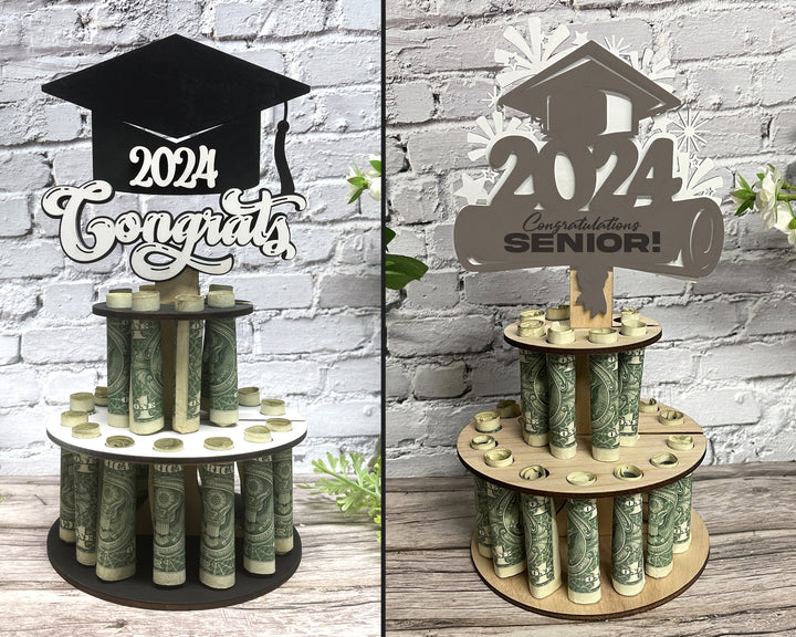 Graduation Money Cake Holders - Includes 6 Designs - Fits all Material thickness - Tested on Glowforge & Lightburn