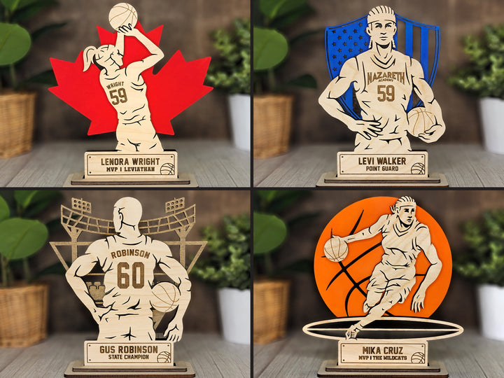 Stadium Series Stand Ups Bundle - Includes Football, Basketball, Soccer, Baseball Hockey - Male and Female - Tested on Glowforge & Lightburn