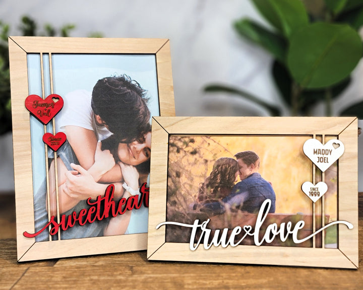 Treasured Moments Photo Frames - Includes Frame Sizes 4x6, 5x5, 5x7, 8x10 - 6 text options - Tested on Glowforge & Lightburn