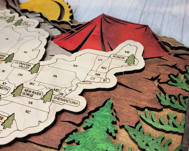 The National Park Background Expansion - 16 Backgrounds - Map Sold Separately - SVG, PDF File Download - Tested in Lightburn and Glowforge