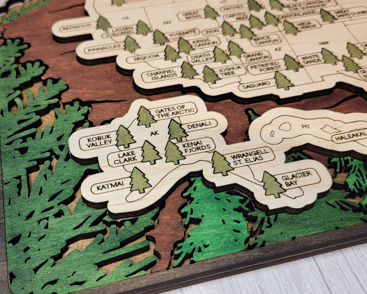 The National Park Background Expansion - 16 Backgrounds - Map Sold Separately - SVG, PDF File Download - Tested in Lightburn and Glowforge