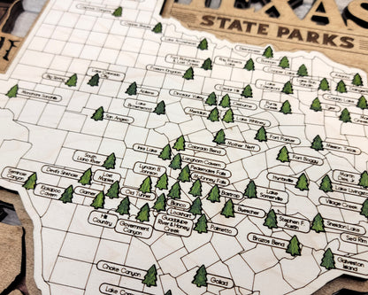 The Texas State Park Map - Custom and Non Customizable Options - SVG, PDF File Download - Tested in Lightburn and Glowforge