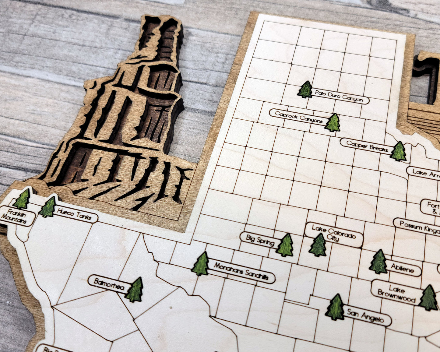 The Texas State Park Map - Custom and Non Customizable Options - SVG, PDF File Download - Tested in Lightburn and Glowforge