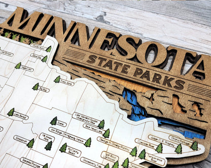 The Minnesota State Park Map - Custom and Non Customizable Options - SVG, PDF File Download - Tested in Lightburn and Glowforge