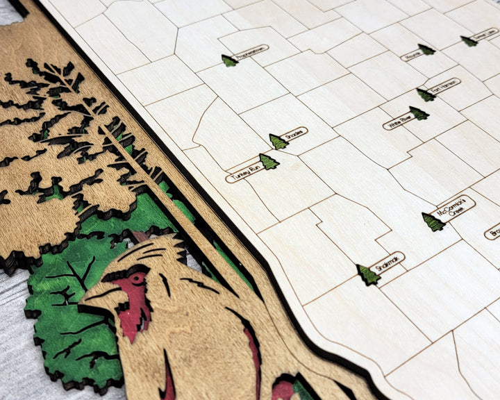 The Indiana State Park Map - Custom and Non Customizable Options - SVG, PDF File Download - Tested in Lightburn and Glowforge