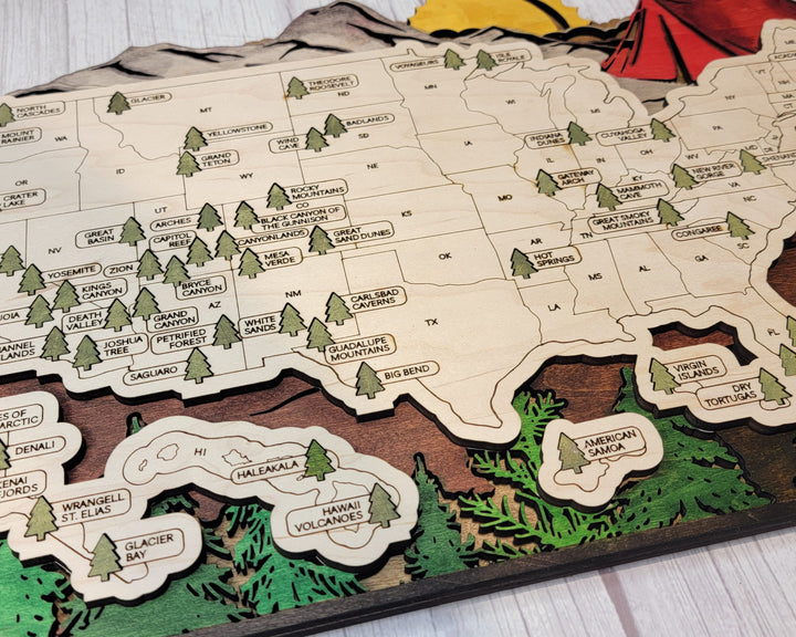 The National Park Background Expansion - 16 Backgrounds - Map Sold Separately - SVG, PDF File Download - Tested in Lightburn and Glowforge