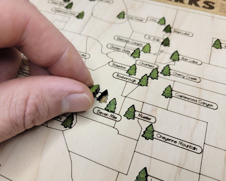 The Colorado State Park Map - Custom and Non Customizable Options - SVG, PDF File Download - Tested in Lightburn and Glowforge