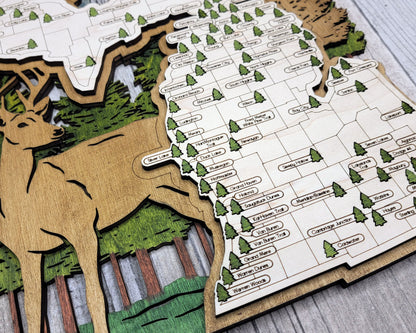 The Michigan State Park Map - Custom and Non Customizable Options - SVG, PDF File Download - Tested in Lightburn and Glowforge