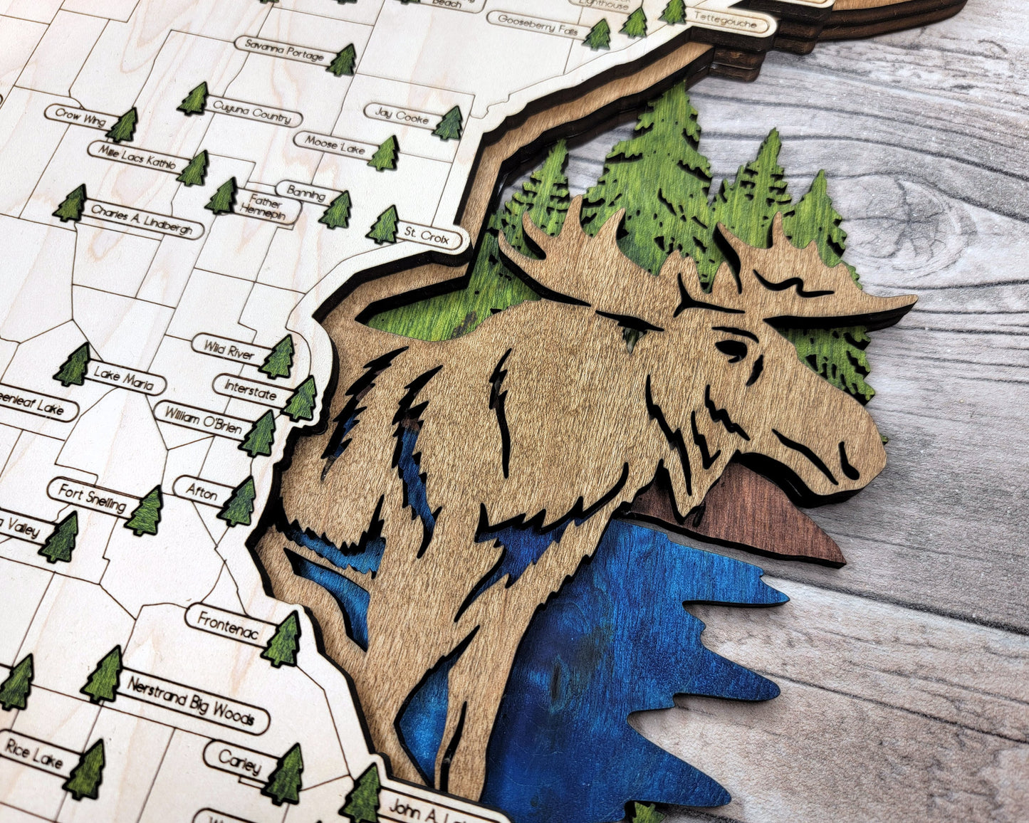 The Minnesota State Park Map - Custom and Non Customizable Options - SVG, PDF File Download - Tested in Lightburn and Glowforge