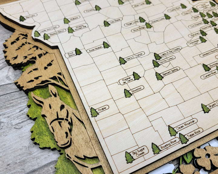 The Missouri State Park Map - Custom and Non Customizable Options - SVG, PDF File Download - Tested in Lightburn and Glowforge