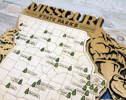 The Missouri State Park Map - Custom and Non Customizable Options - SVG, PDF File Download - Tested in Lightburn and Glowforge
