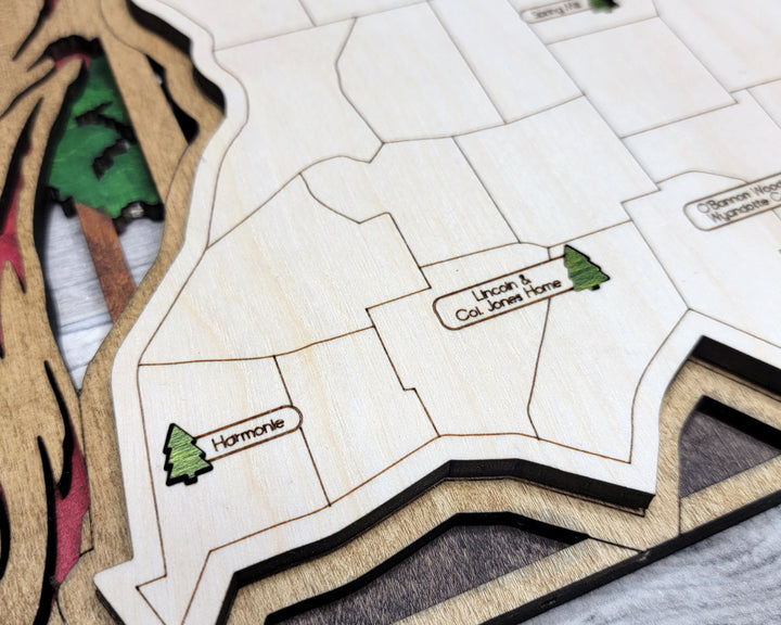 The Indiana State Park Map - Custom and Non Customizable Options - SVG, PDF File Download - Tested in Lightburn and Glowforge