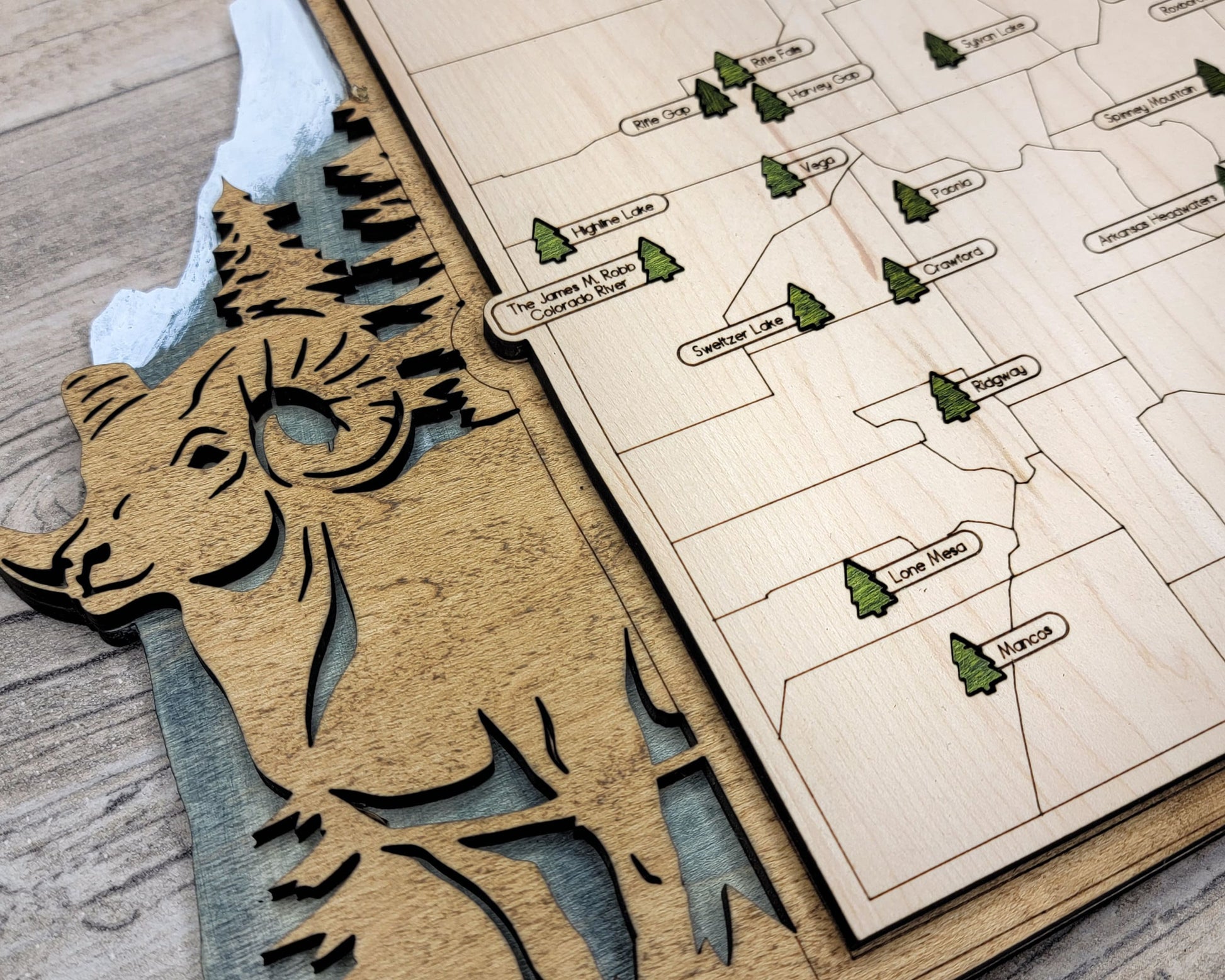The Colorado State Park Map - Custom and Non Customizable Options - SVG, PDF File Download - Tested in Lightburn and Glowforge