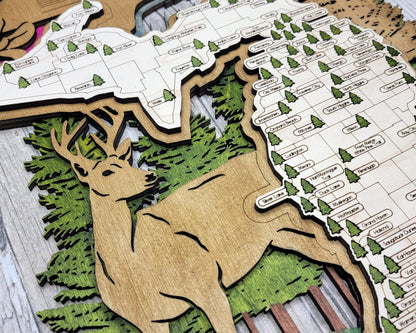 The Michigan State Park Map - Custom and Non Customizable Options - SVG, PDF File Download - Tested in Lightburn and Glowforge