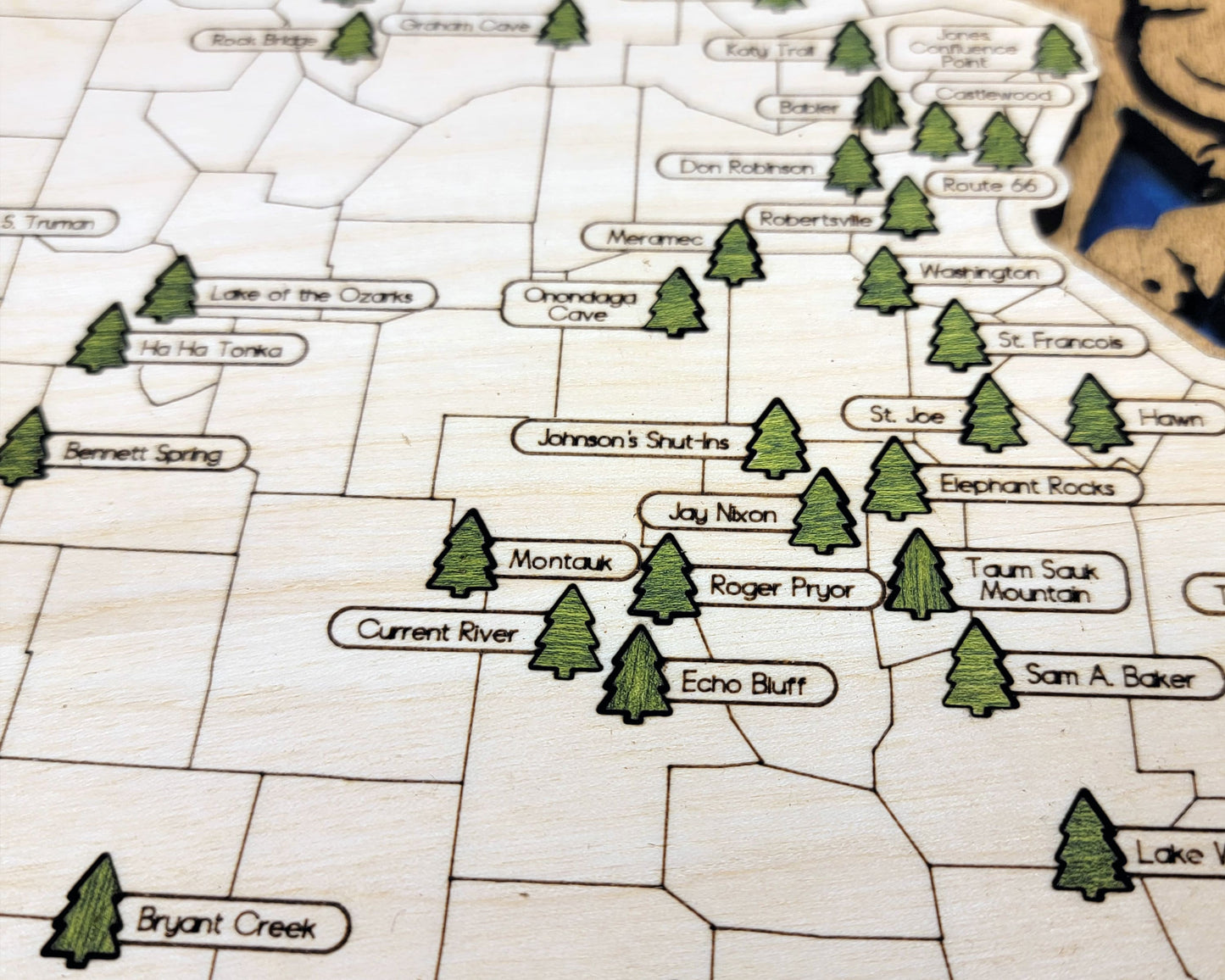 The Missouri State Park Map - Custom and Non Customizable Options - SVG, PDF File Download - Tested in Lightburn and Glowforge