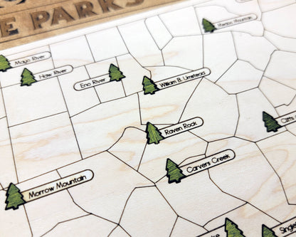 The North Carolina State Park Map - Custom and Non Customizable Options - SVG, PDF File Download - Tested in Lightburn and Glowforge